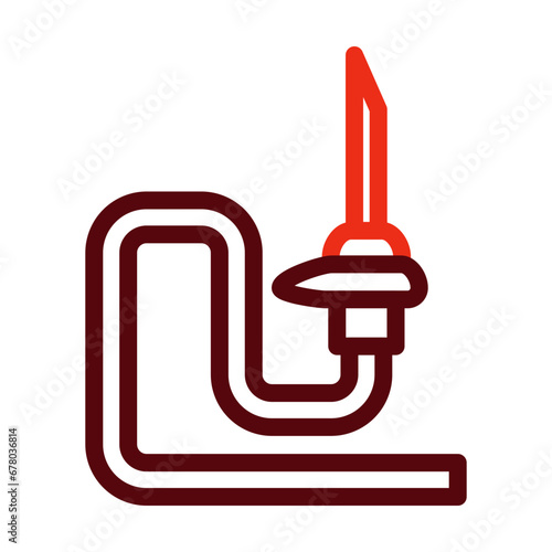 Catheter Thick Line Two Colors Icon Design