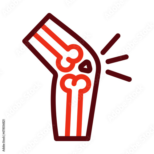Arthritis Thick Line Two Colors Icon Design