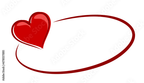 The round frame with red heart.