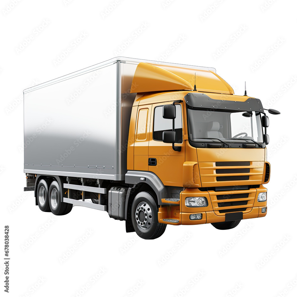 Delivery Truck Isolated on Transparent or White Background, PNG