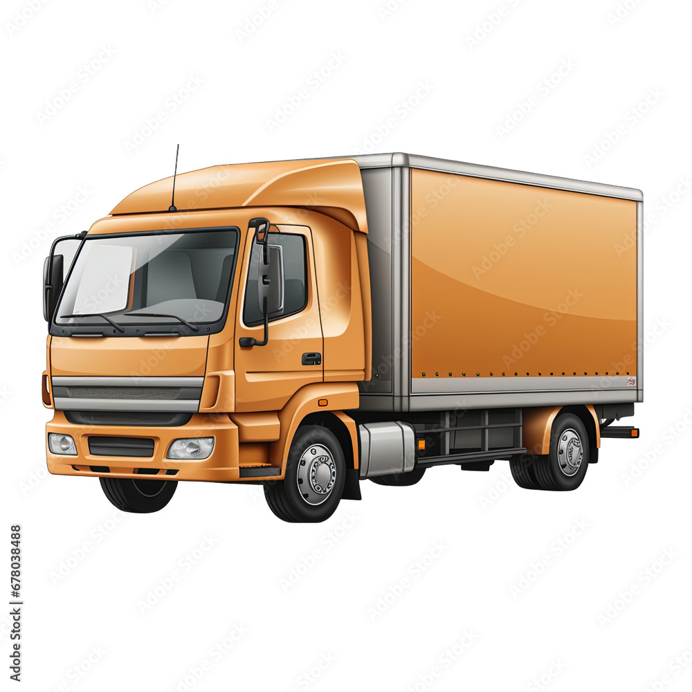 Delivery Truck Isolated on Transparent or White Background, PNG