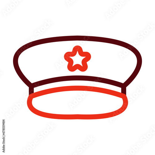 Peaked Hat Thick Line Two Colors Icon Design