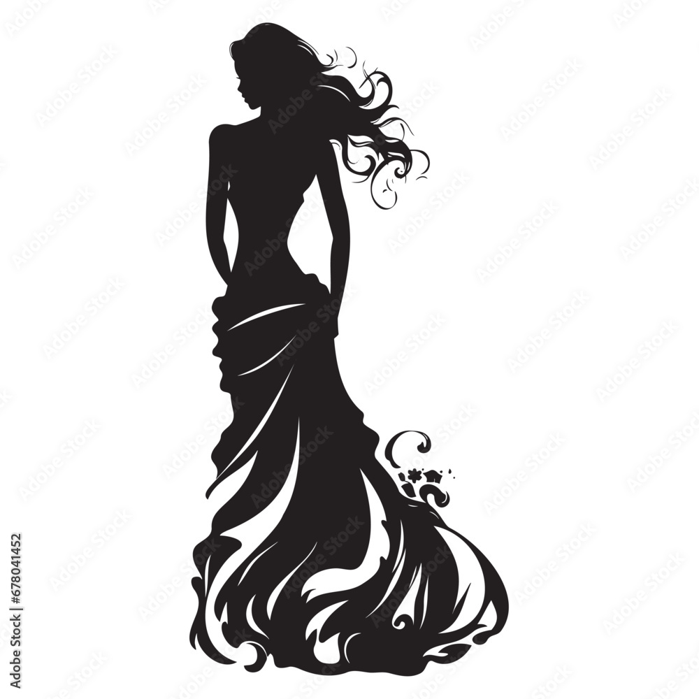Bride in a wedding dress holding flowers Bride in a wedding dress holding flowers