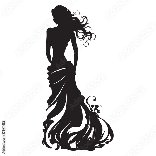 Bride in a wedding dress holding flowers