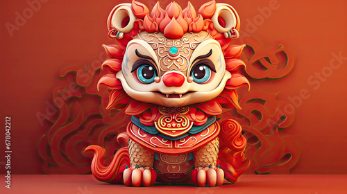 Cute 3D Chinese dragon  Chinese zodiac signs  cartoon character