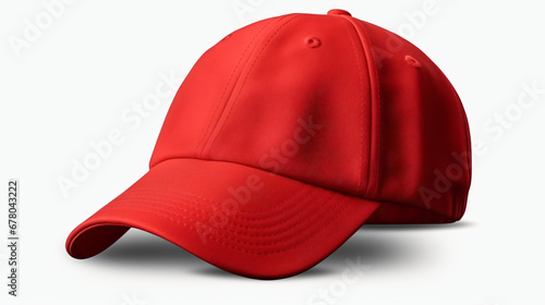 Red baseball cap isolated on transparent or white background