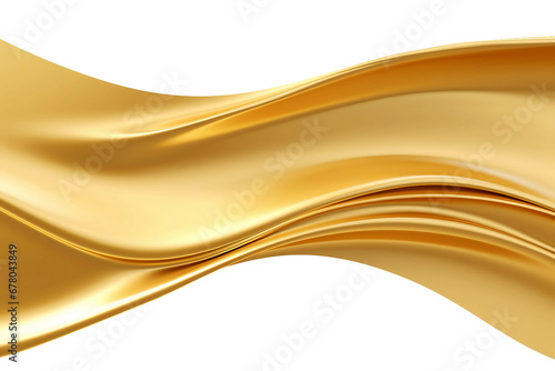 Gilded Metal Elegance: Golden Banner Isolated on Transparent Background
