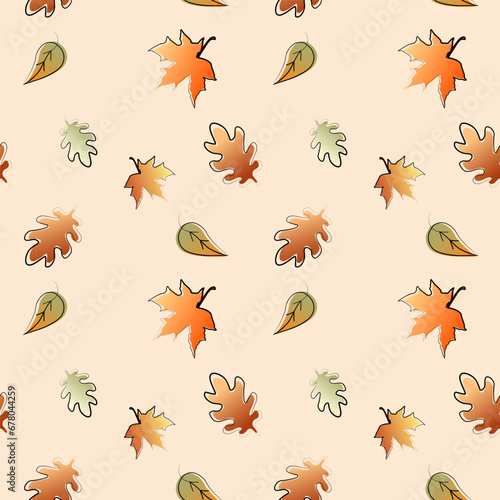 seamless pattern of autumn leaves. vector illustration
