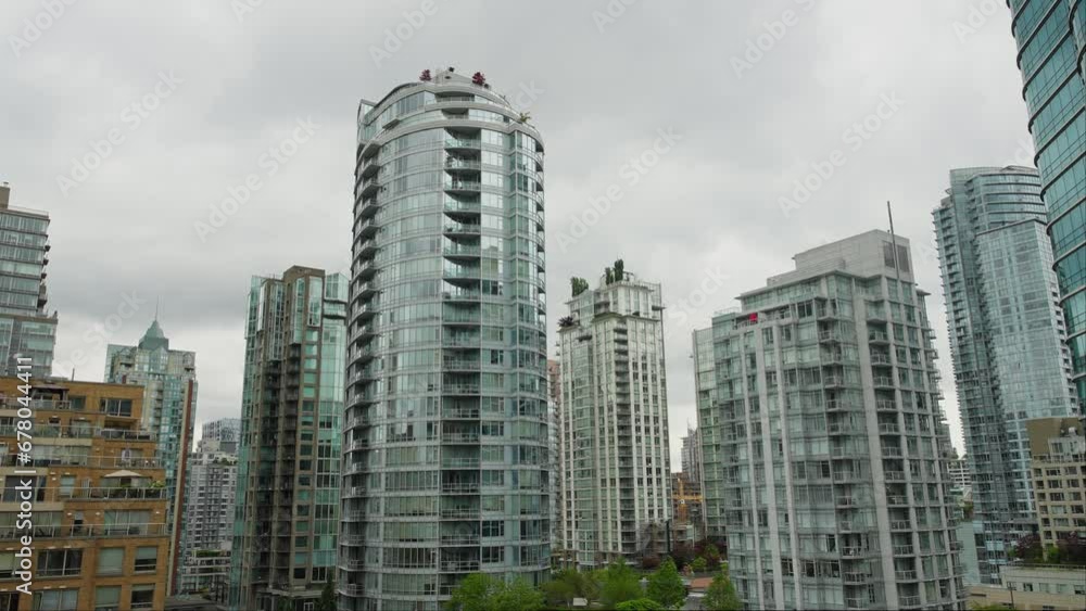 Downtown Vancouver Skyline With Modern High-rise Buildings In Canada. - wide Downtown Vancouver Skyline With Modern High-rise Buildings In Canada. - wide