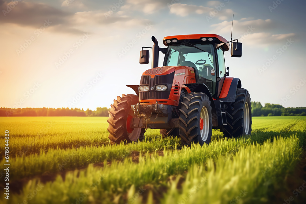 tractor in a field, AI generated tractor in a field, AI generated