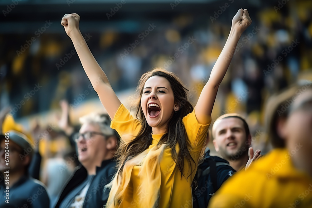 Fototapeta premium yellow supporter, AI generated