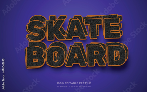 Skateboard 3d editable text style effect