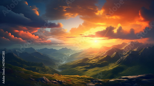 Beautiful sunset in the mountains © Rimsha