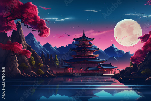 Captivating Illustration of a Journey to Japan Blending Tradition and Modernity.