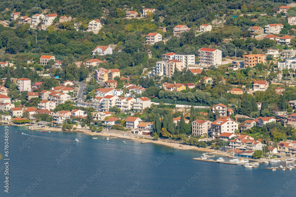 Various natural landscapes around the Bay of Kotor Montenegro