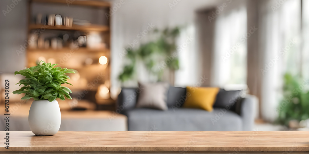 Empty table with abstract blurred background. blur living room. for product display. Empty table with abstract blurred background. blur living room. for product display.