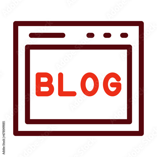 Blog Thick Line Two Colors Icon Design