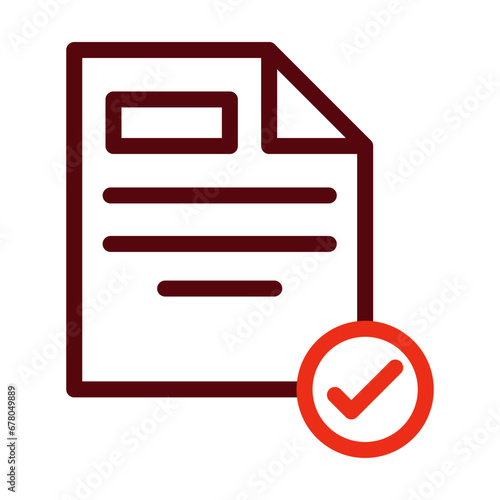 Approve Thick Line Two Colors Icon Design