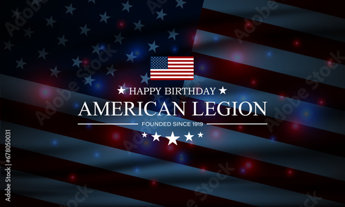 Happy Birthday American Legion Background Vector Illustration 