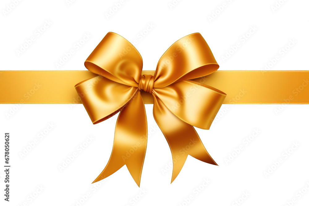 Gold ribbon and bow isolated on transparent background. Gold ribbon and bow isolated on transparent background.