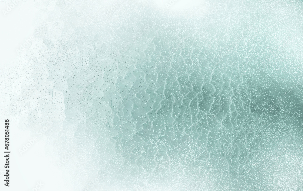 Abstract background of cracks decorated with snow with fresh air gradient beige-green tones. - obrazy, fototapety, plakaty 