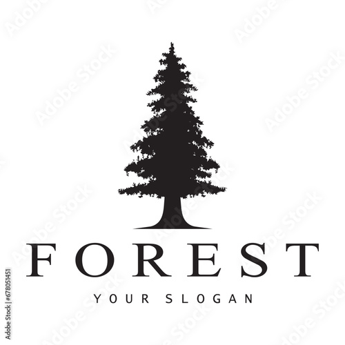 simple pine or fir tree logo,evergreen.for pine forest,adventurers,camping,nature,badges and business.vector