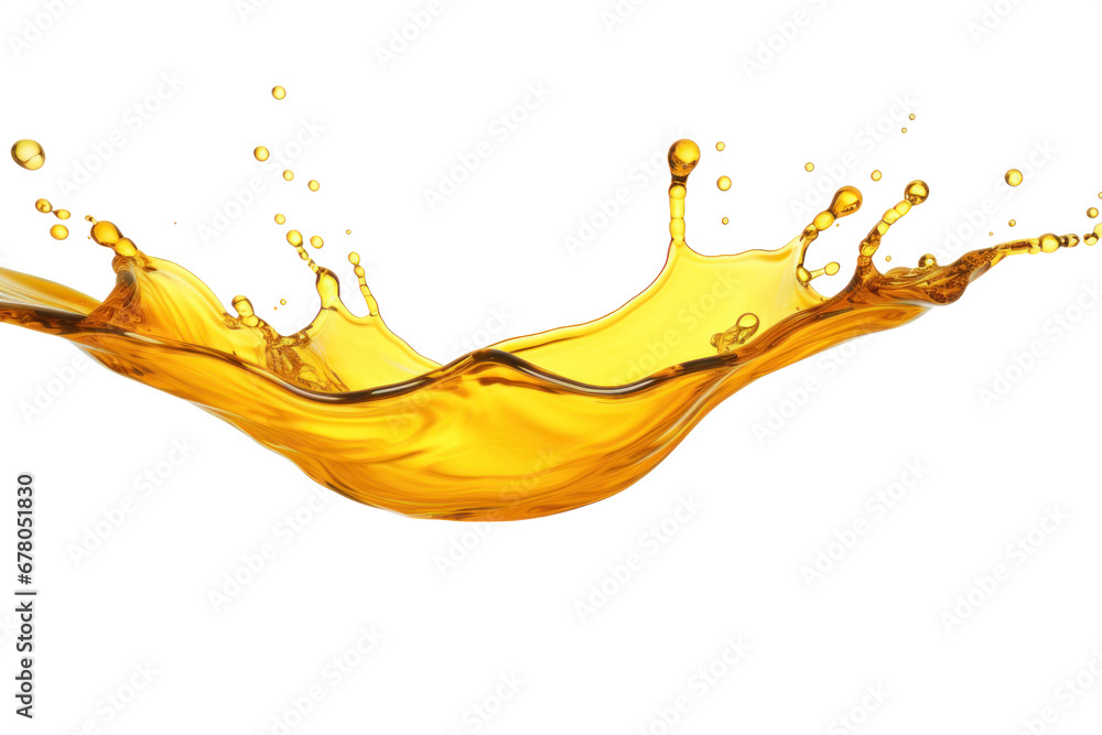 Fototapeta premium Oil lubricant splash isolated on transparent background.