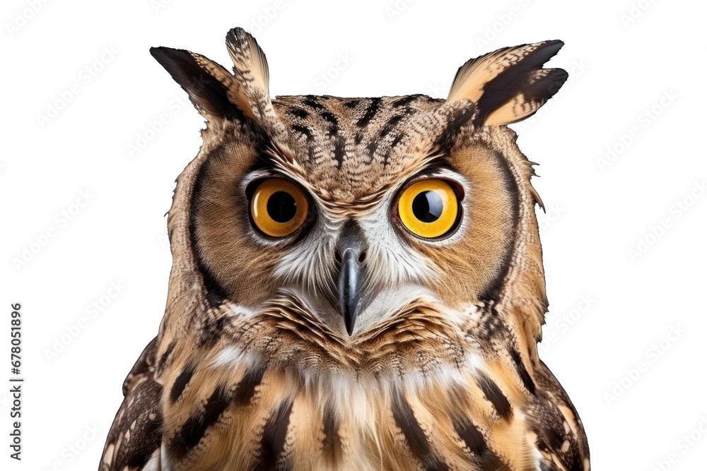 Owl isolated on transparent background.