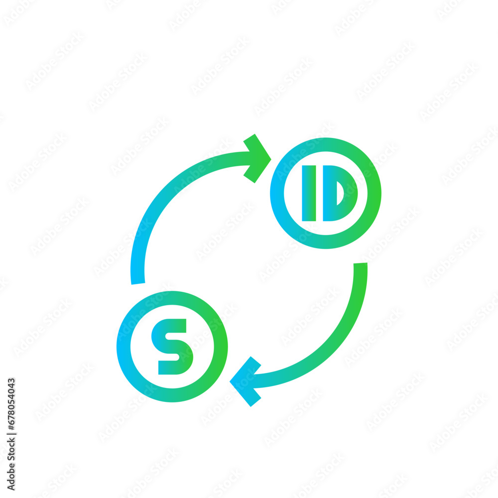 Exchange finance icon with blue and green gradient outline style. exchange, business, money, finance, currency, trade, economy. Vector Illustration Exchange finance icon with blue and green gradient outline style. exchange, business, money, finance, currency, trade, economy. Vector Illustration