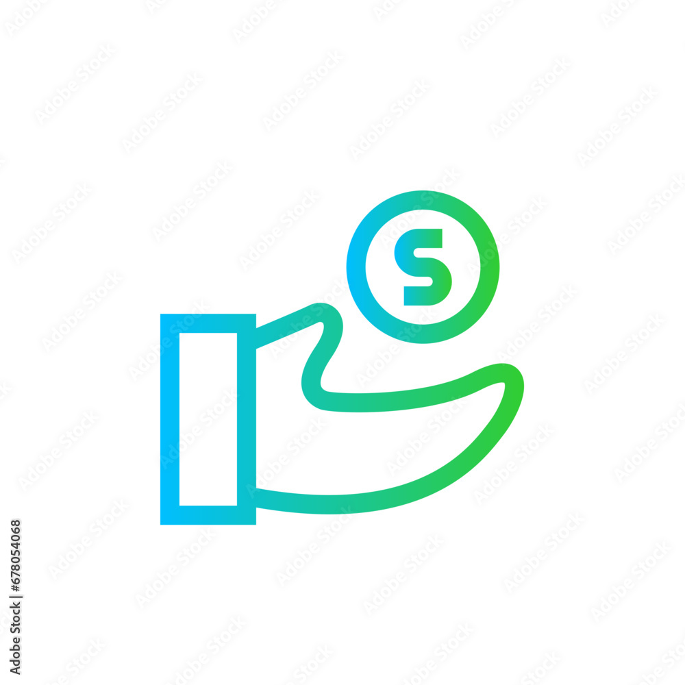 Loan finance icon with blue and green gradient outline style. loan, business, credit, finance, financial, money, banking. Vector Illustration Loan finance icon with blue and green gradient outline style. loan, business, credit, finance, financial, money, banking. Vector Illustration
