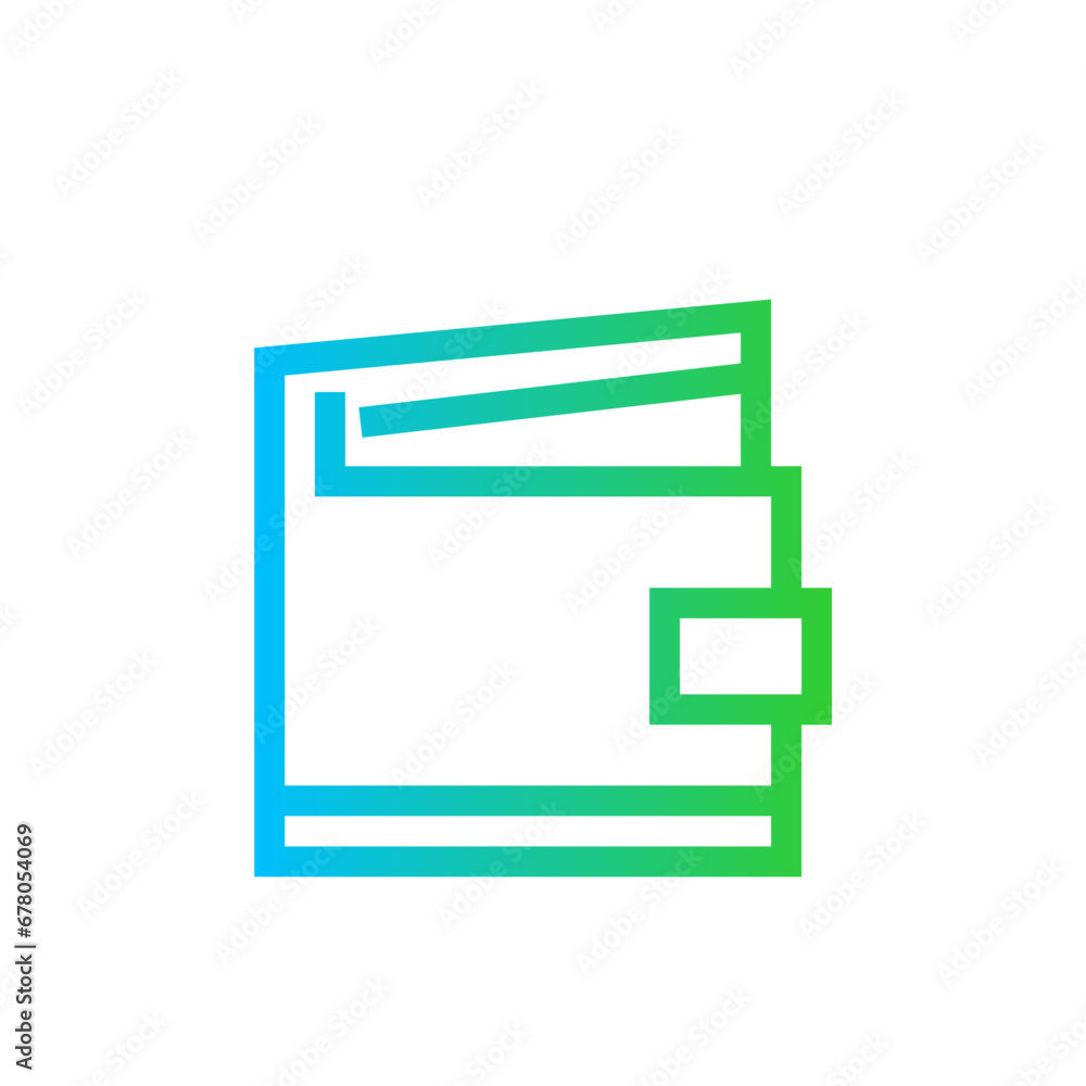 Wallet finance icon with blue and green gradient outline style. finance, money, wallet, business, bank, payment, financial. Vector Illustration Wallet finance icon with blue and green gradient outline style. finance, money, wallet, business, bank, payment, financial. Vector Illustration