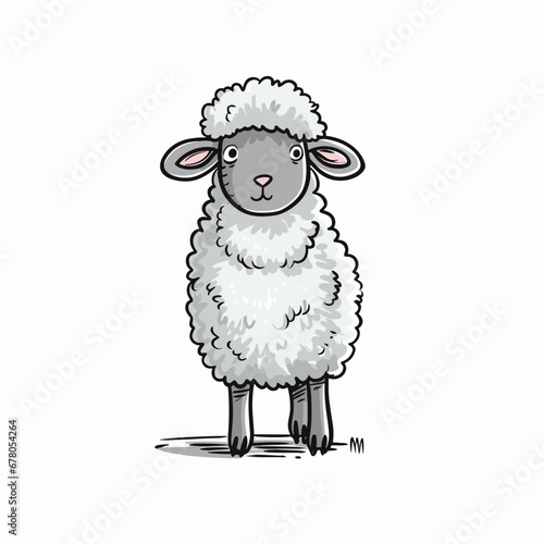 Sheep hand-drawn illustration. Sheep. Vector doodle style cartoon illustration