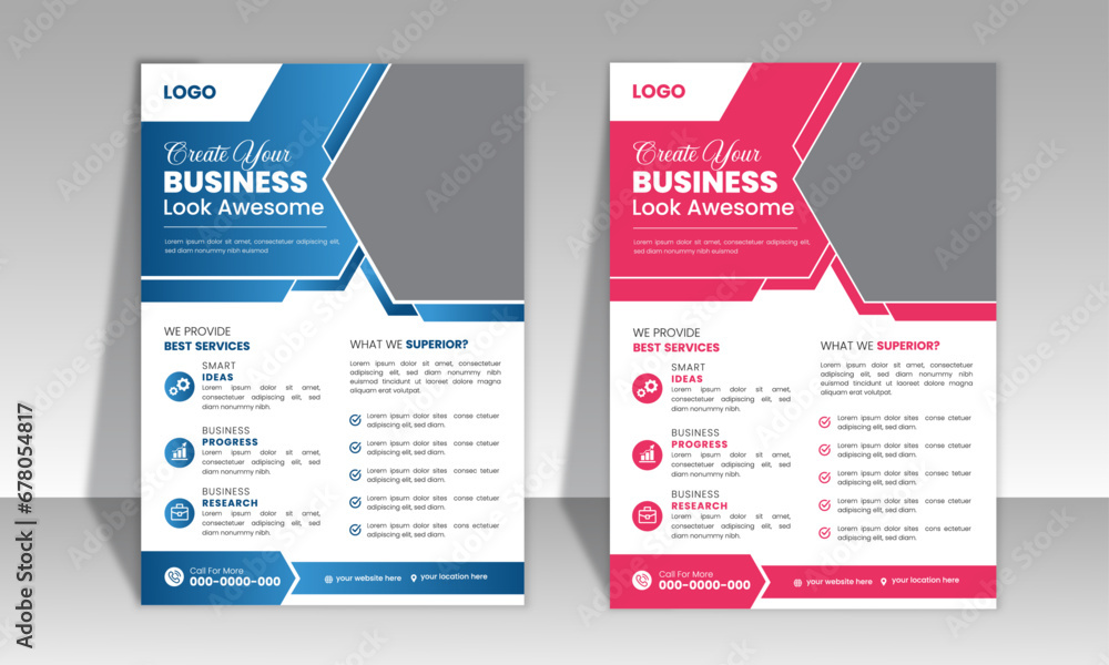 Creative  Modern Corporate Business Flyer Design Template, Unique layout & Minimal Design .