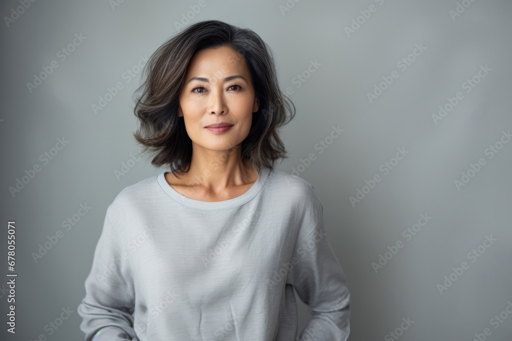 Portrait of a beautiful middle aged Asian woman Portrait of a beautiful middle aged Asian woman