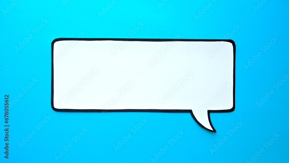 Speech bubble on a blue background. Comic cloud with a place for