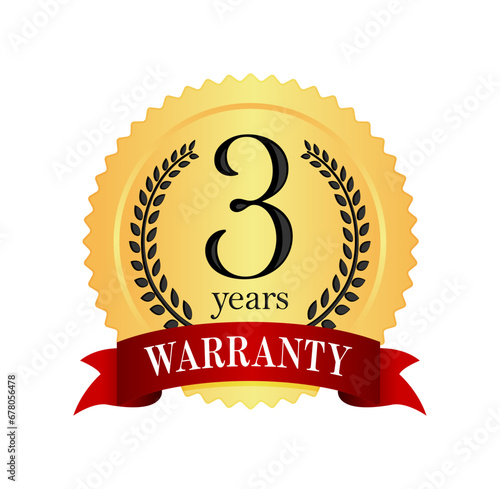 Warranty badge (label) illustration ( 3 years ) photo