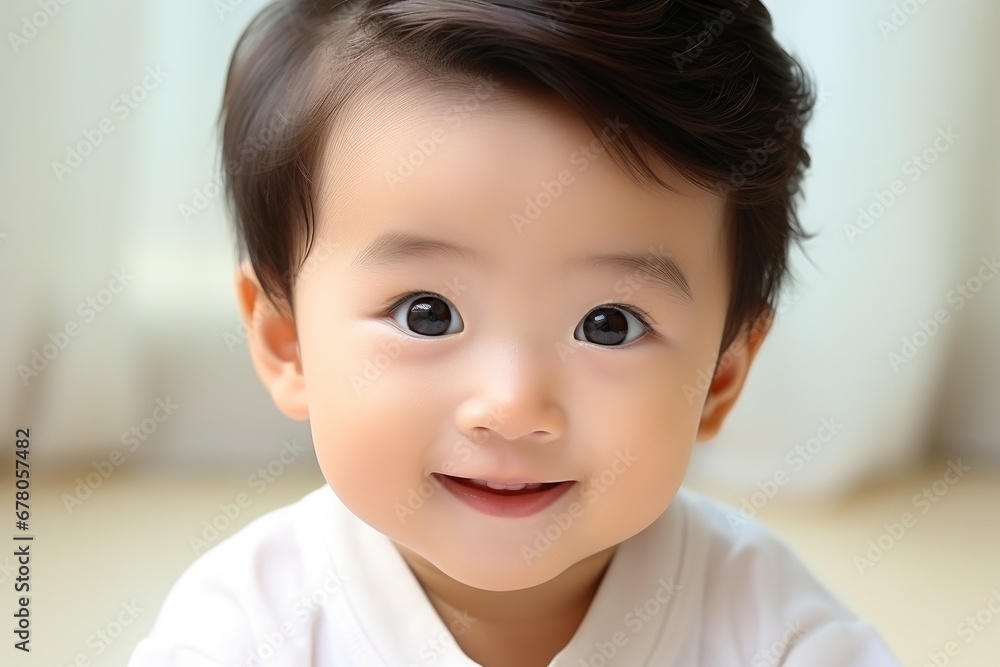 Adorable Asian toddler with a bright smile, Adorable Asian toddler with a bright smile,