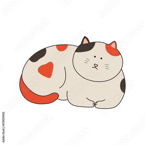 kids drawing Vector illustration confused looking cat icon in doodle style