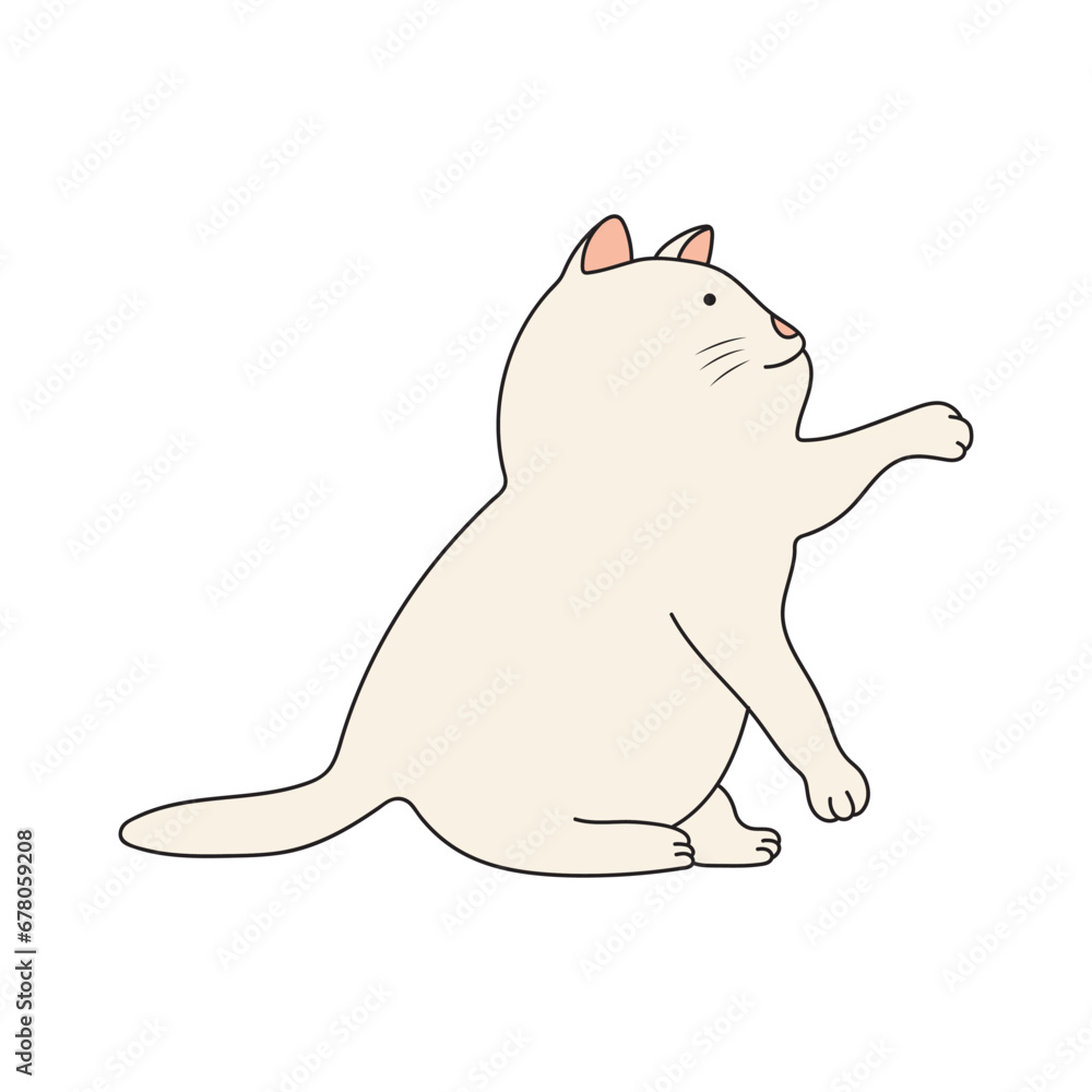 kids drawing Vector illustration cute cat playing icon in doodle style kids drawing Vector illustration cute cat playing icon in doodle style