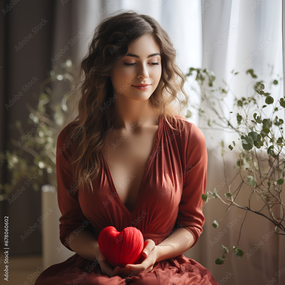 Fotografie woman with red rose