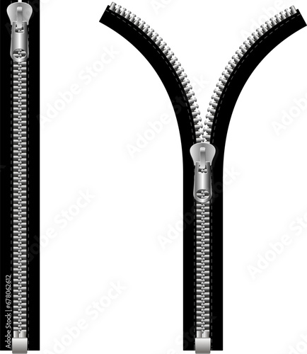Open zipper icon. Zipper background. 
