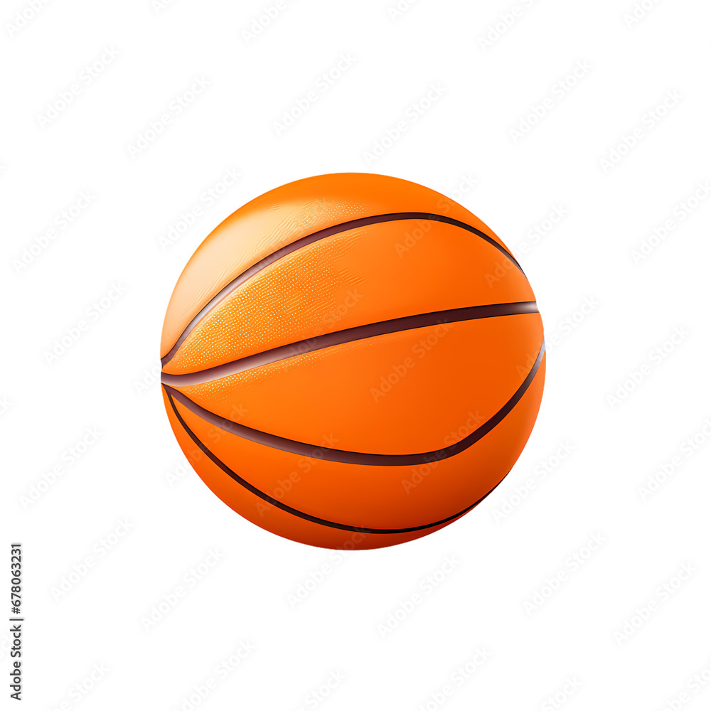 Basketball on transparent background, white background, isolated, commercial photography