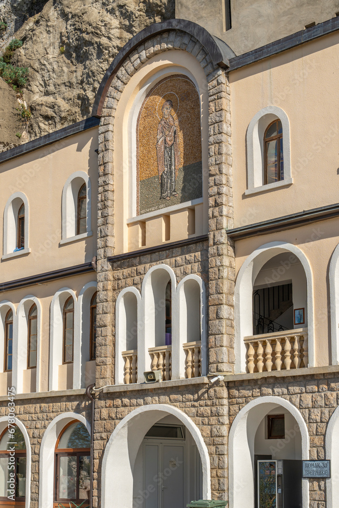 Ostrog Monastery built into the rocks in Montenegro