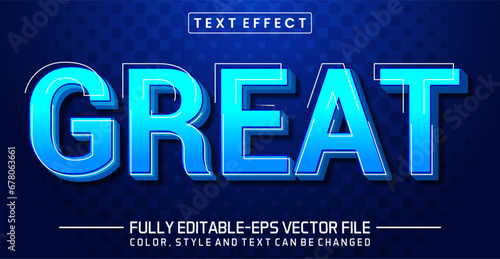 Great blue font Text effect editable