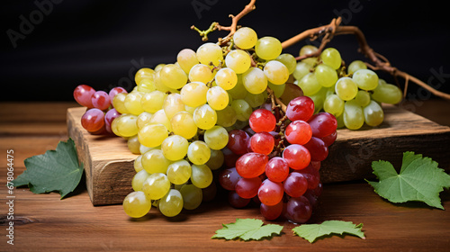 Bunch of white and red grapes