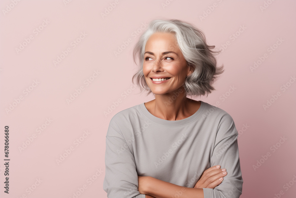 woman smiling toward the camera, generative AI woman smiling toward the camera, generative AI