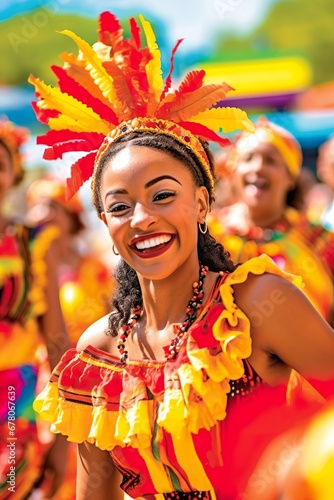 Afro woman celebrating Carnival. Experience the Energy of Carnival with These Gorgeous Samba Dancers. Celebration at the carnival.