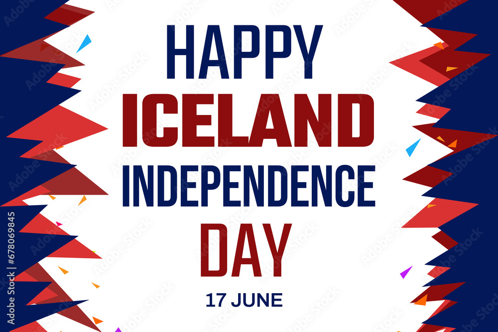 Iceland independence day background poster for national celebration on june 17th