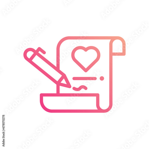 Marriage Contract  icon isolate white background vector stock illustration.