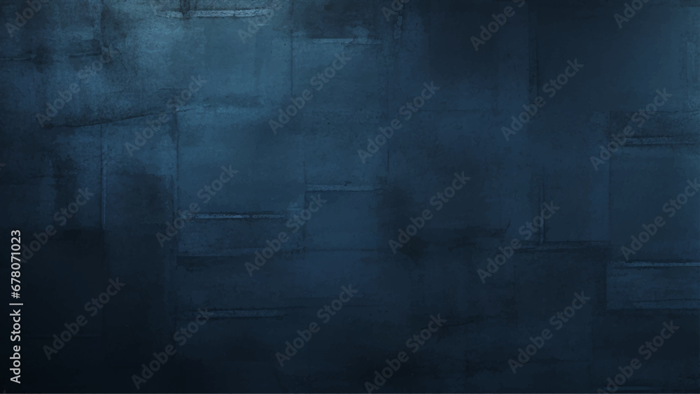 dark blue grunge wall background, texture, banner with copy space. old cement blue wall. stone blue fresh wall texture background. Beautiful Decorative Navy Blue Stucco Wall Background.  - obrazy, fototapety, plakaty 